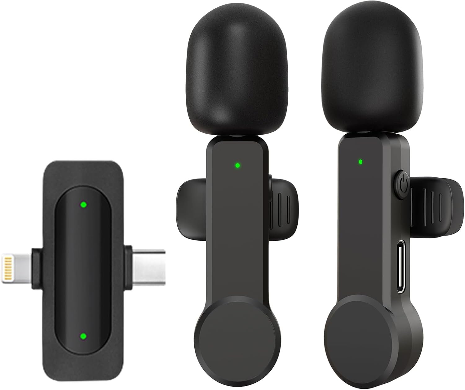 Wireless Lavalier Microphone for iPhone Android iPad – Noise Cancelling Mini Phone Microphone USB C, Cordless Lav Lapel Mic for Video Recording Vlogging YouTube TikTok Podcast