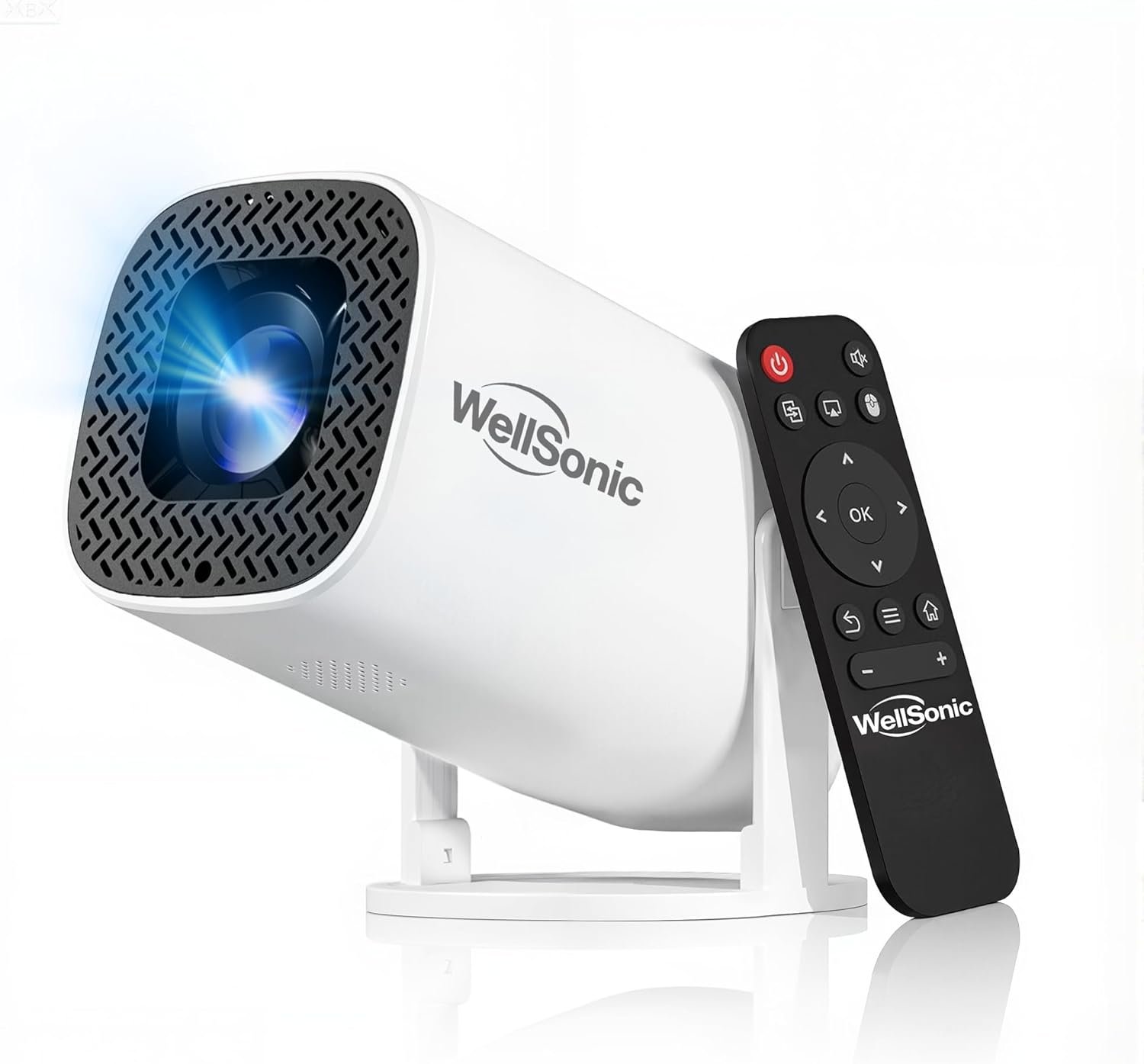 Mini Projector with Wifi and Bluetooth, 4K Protable Smart Projector Build-in Android 14, 130″ Screen Auto Keystone Movie Projector Compatible with HDMI Phone TV Stick for Bedroom Outdoor