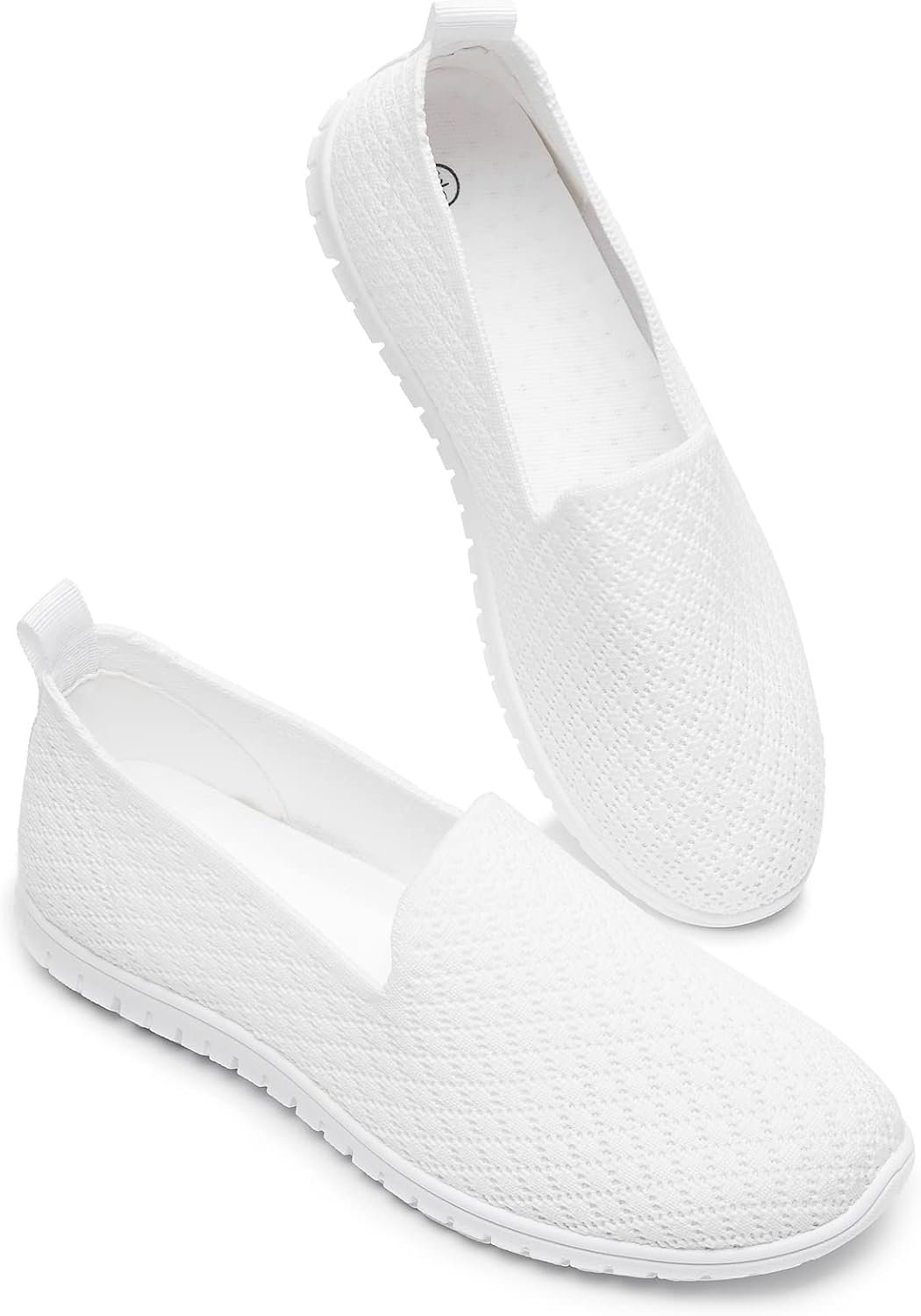 BABUDOG Women’s Mesh Flats Shoes Breathable Slip on Shoes Casual Black and White Flats Comfortable Walking Shoes