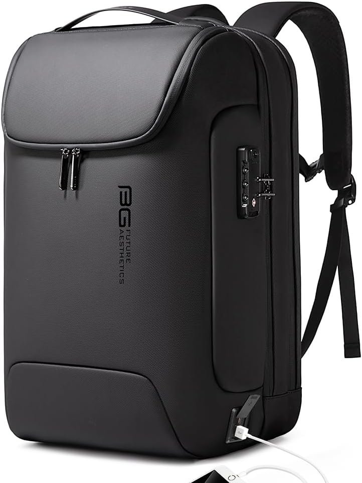 BANGE Men’s Anti-Theft Backpack,Waterproof Fashion Travel Backpacks,High Tech Backpack with USB3.0 Charging Port,Business Laptop Backpack Fits 17.3 Inch Notebook…