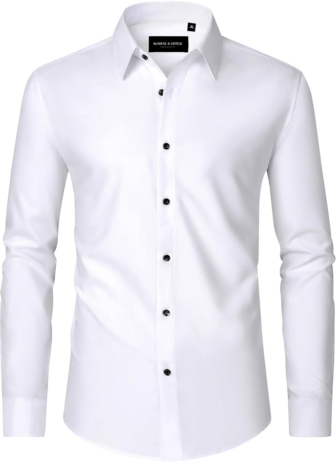 Alimens & Gentle Men’s Dress Shirts Long Sleeve Wrinkle Free Stretch Business Casual Wedding Button Down Shirt
