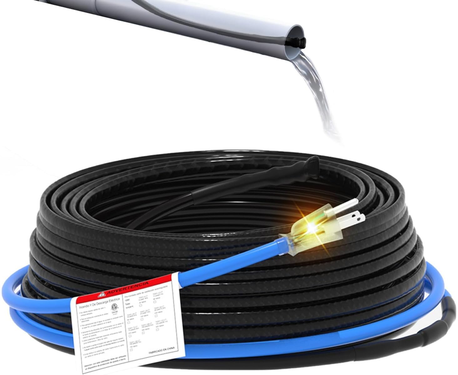 TDSF1-CT 150ft Self-Regulating Heat Trace for Pipes and Roofs, ETL Certified, Optimal for Pipe Insulation and Snow Melting, 120V