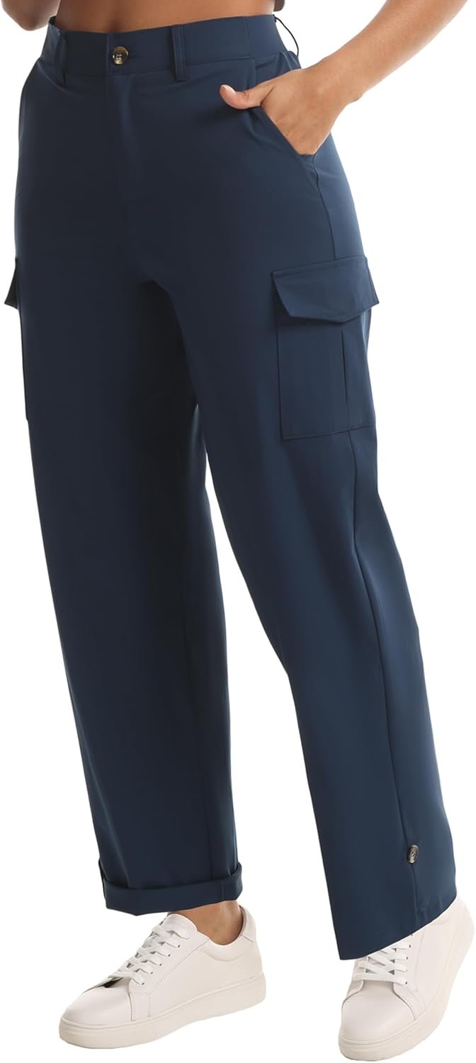Women’s Quick Dry Hiking Capri Pants Lightweight Stretchy Cargo Pants with Pockets for Outdoor Casual Travel
