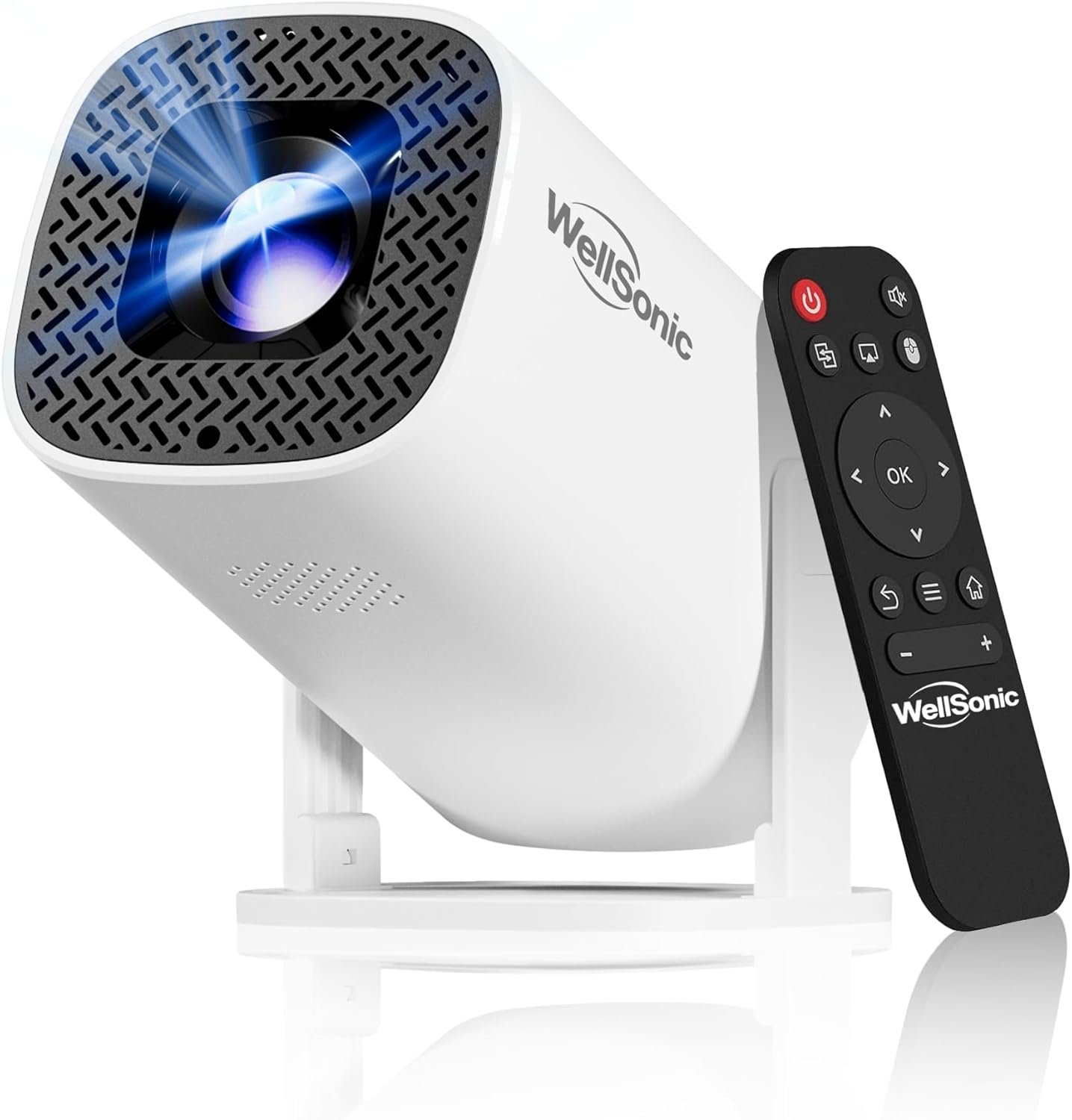 Mini Projector with Wifi and Bluetooth, Build-in Android 14, Portable Projector Outdoor&Ceiling Use, Auto Keystonet&270°Rotatable, 200 Ansi, 4k Home Thearter Movie Projector for HDMI USB