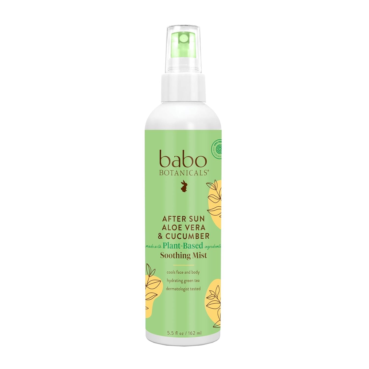 Babo Botanicals After Sun Soothing Mist – Aloe Vera & Cucumber – For Face, Body & Sensitive Skin – Non-Aerosol – No-touch application – EWG Verified – Alcohol-Free – Scented with cucumber extract