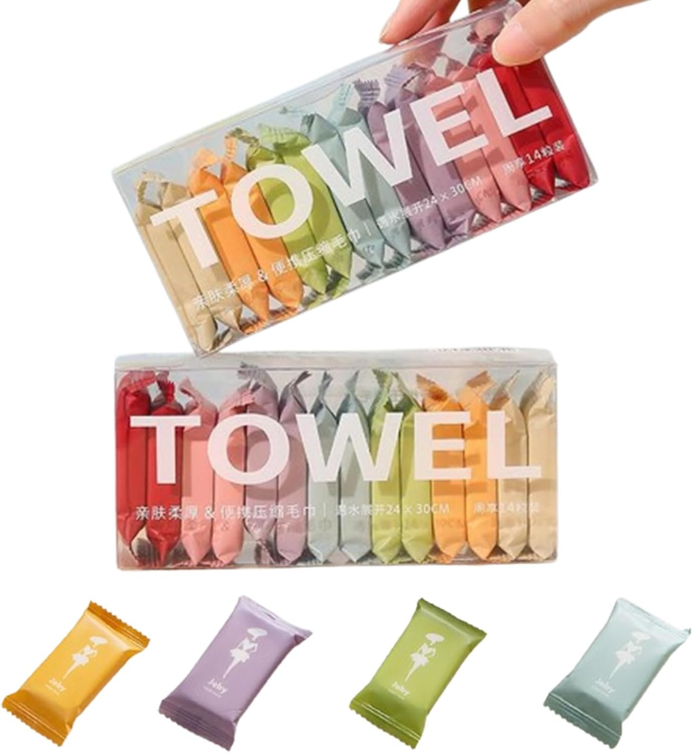 28 Pack Compressed Towels, Disposable Camping Towels – Quick Dry, Compact, Reusable; Portable Travel Towels for Backpacking, Hiking, Gym, Emergency, Survival Kit (9″ x 12″)