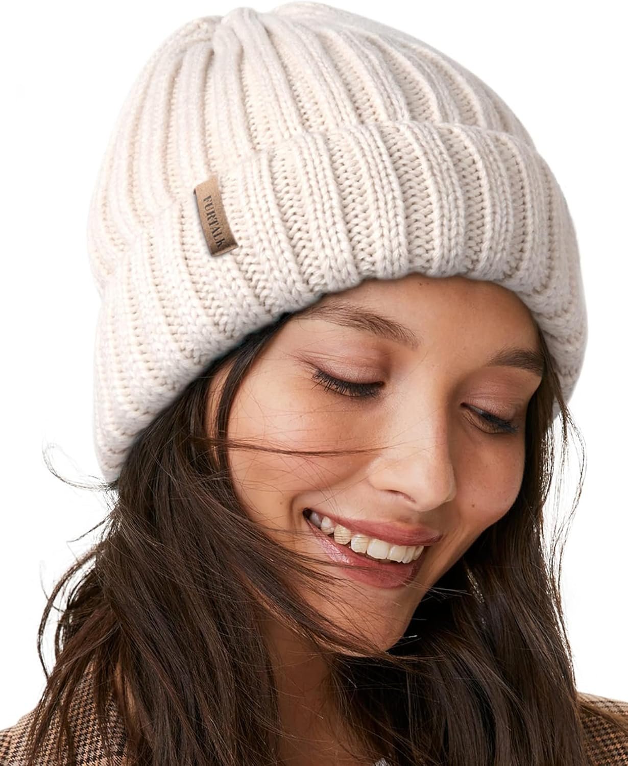 FURTALK Winter Hats for Women Fleece Lined Beanie Knit Chunky Womens Snow Cap