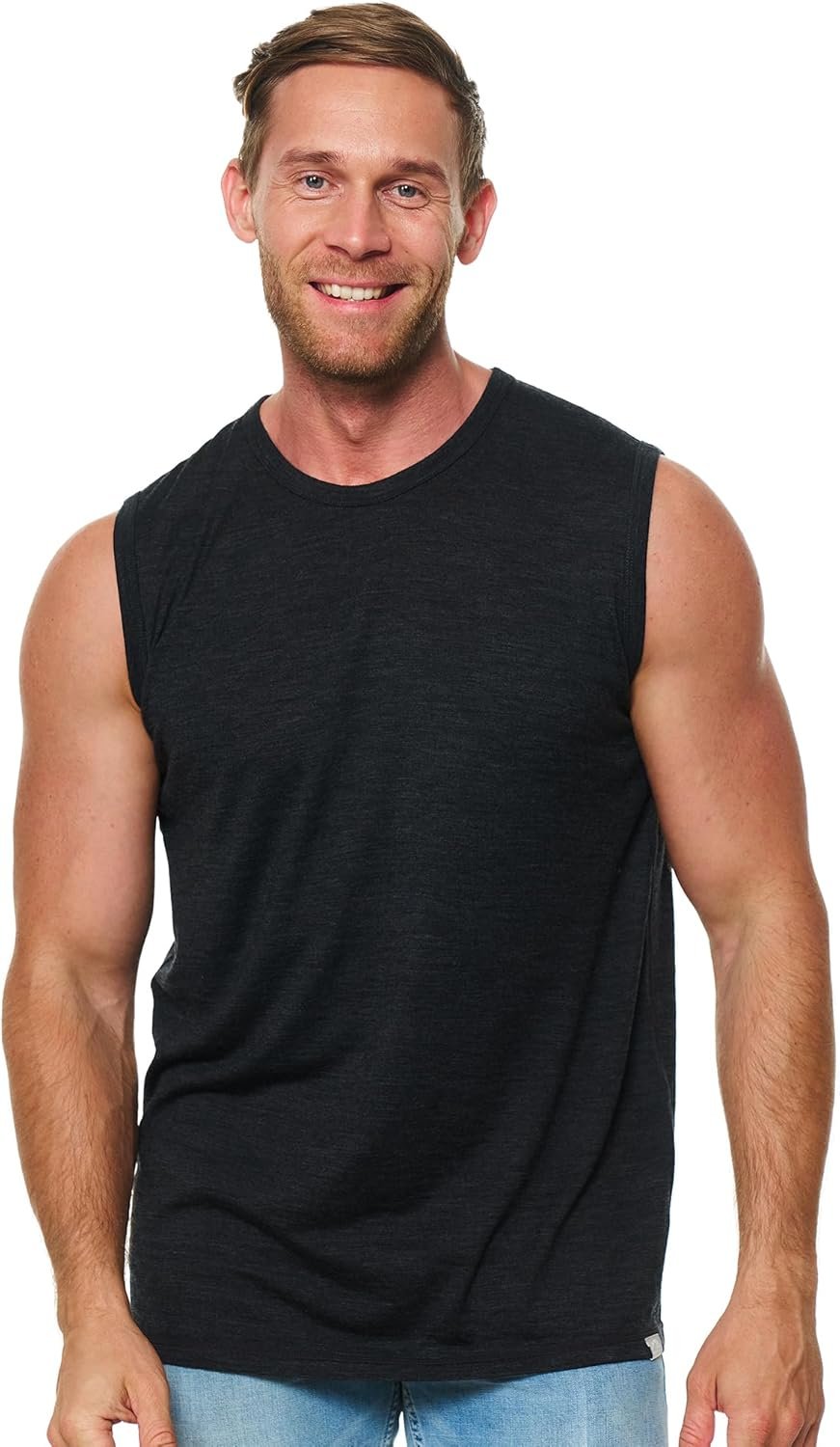 Merino Wool Tank Top Men – Active Merino Wool Undershirt Moisture Wicking Breathable Anti-Odor Lightweight Base Layer