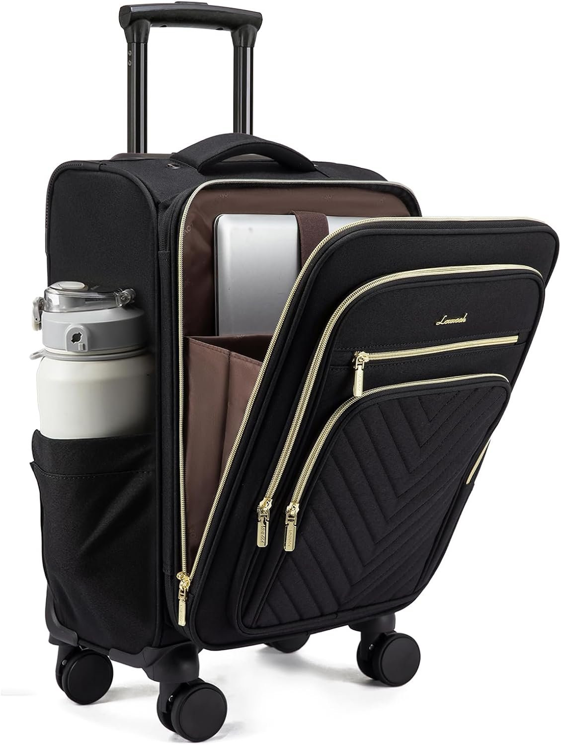 LOVEVOOK Carry On Luggage 22x14x9 Airline Approved,20 Inch Carry On Suitcases with Wheels,Softside Rolling Suitcase with TSA Lock for Women Men,Lightweight Travel luggage