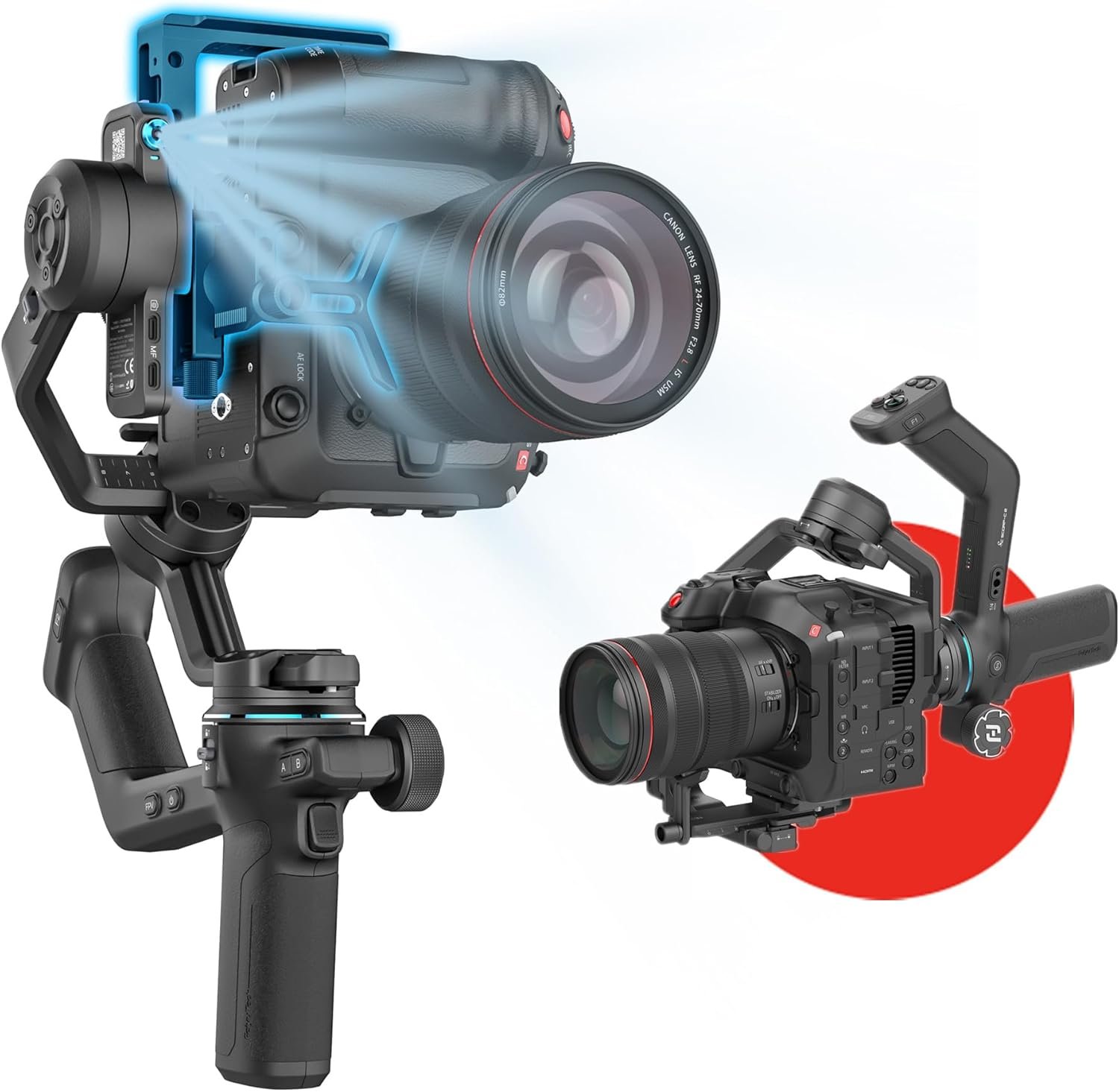 FeiyuTech SCORP-C2 Gimbal Stabilizer DSLR and Mirrorless Camera, Camera Gimbal with Built-in AI Tracking, Native Vertical Shooting, 3.5kg/7.72lbs Payload for Canon/Sony/Panasonic/Nikon/Fujifilm