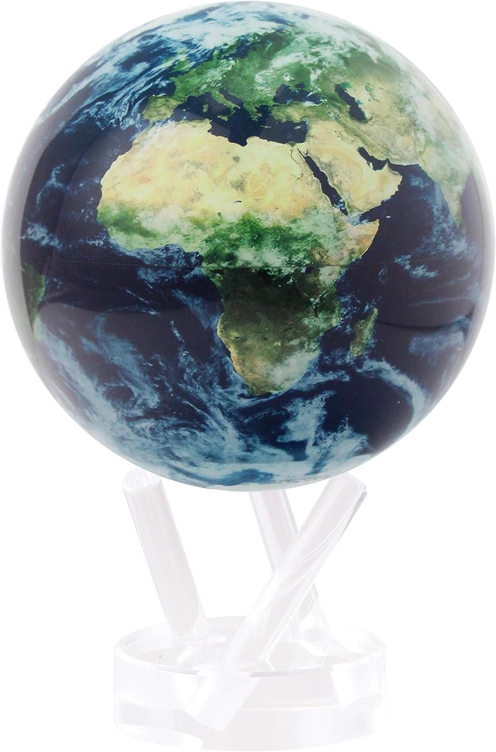 MOVA Globe Earth with Clouds – 4.5” Self-Rotating Globe Powered by Light | Silent Motion, No Batteries or Wires | Unique Desk Decor or Gift for Space Lovers