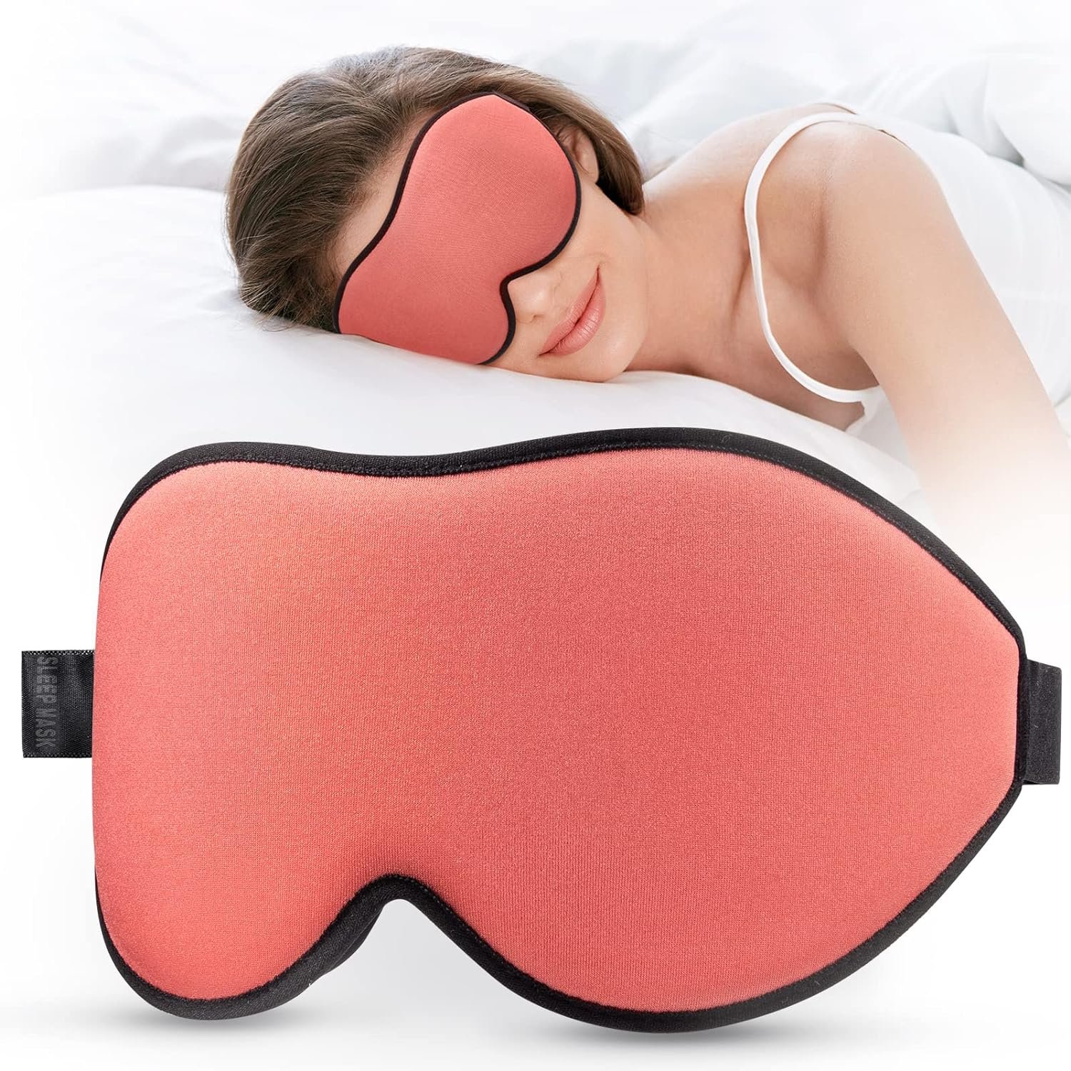 LitBear Sleep Masks for Women, Sleep Eye Mask for Sleeping, Comfortable Night Sleeping Mask, Soft Contoured Eye Cover for Sleeping with Elastic Strap for Side Sleeper Flying Shift Worker Light Sleeper