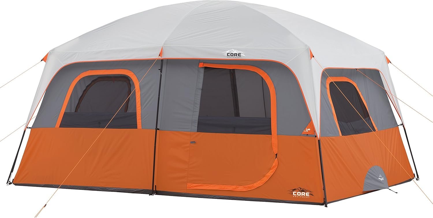 CORE Tent for Family Camping | 10 Person / 11 Person / 12 Person Large Multi Room Cabin Tents for Car Camping & Outdoor Adventures