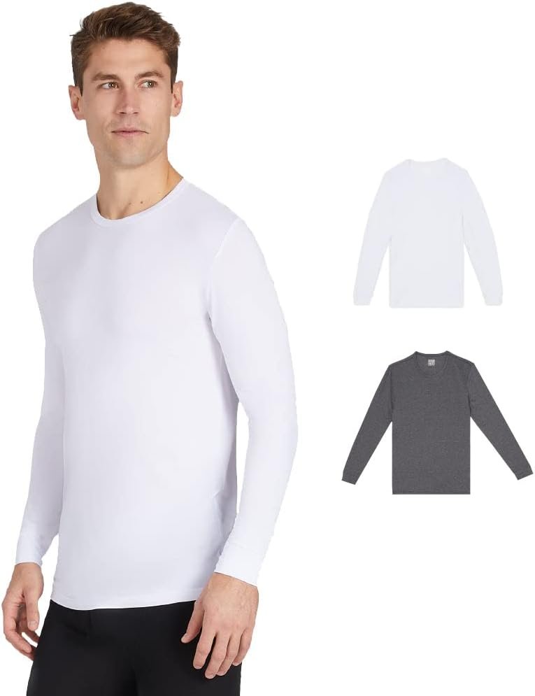 32 DEGREES Men’s 2-Pack Performance Lightweight Thermal Baselayer Crewneck Top