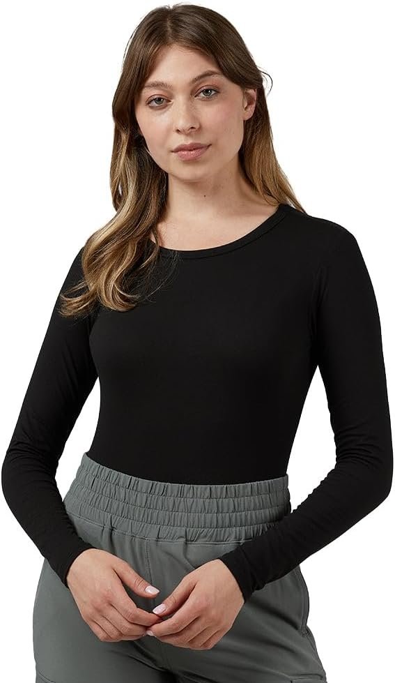 32 Degrees Heat Women’s Lightweight Crew Base Layer Top | Form Fitting | Long Sleeve | 4-Way Stretch | Thermal