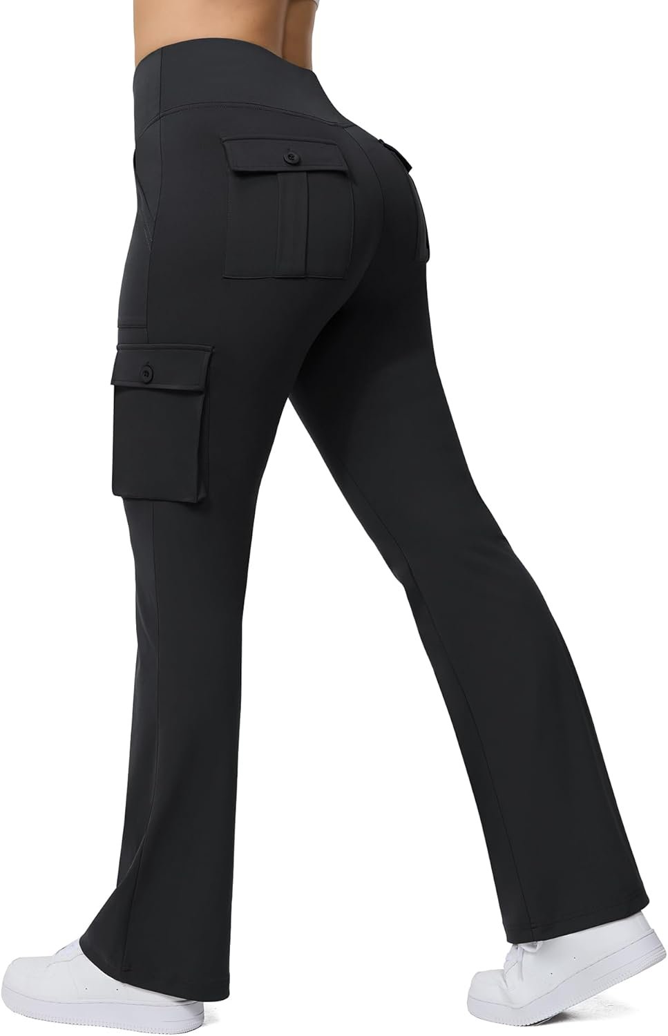Yoga Flare Leggings for Women High Waisted Yoga Casual Pants Workout Leggings Cargo with 6 Pockets Bootcut Pants