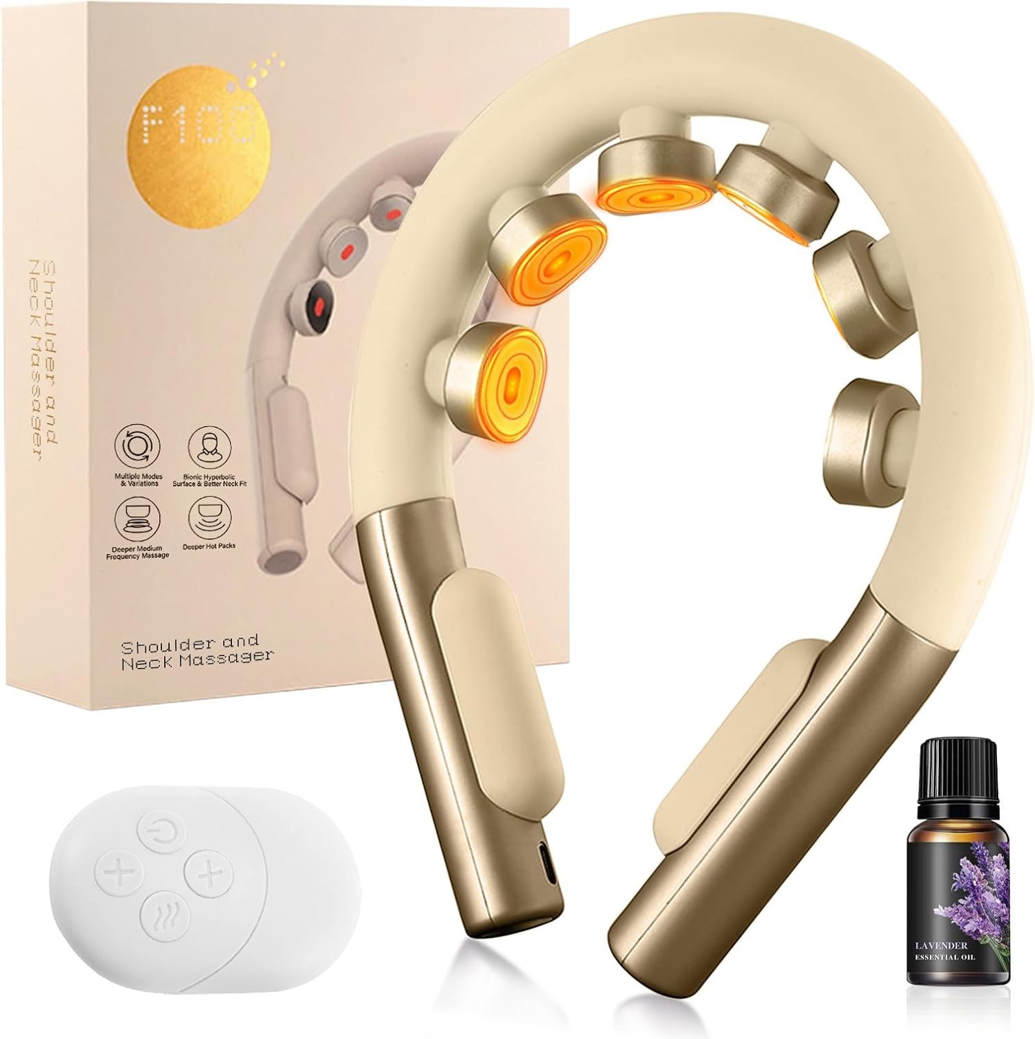 Intelligent NeckMassager for Pain Relief, Electric Pulse Neck Massager with Heat,Portable Deep Tissue Neck Massager for Women Men Gifts