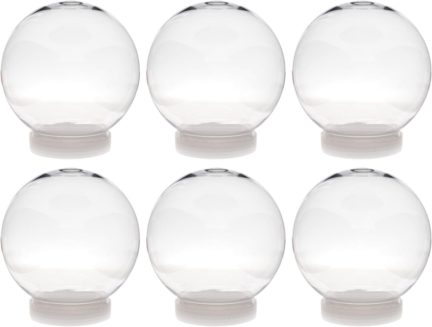 Creative Hobbies Pack of 6 (130mm) 5 Inch DIY Snow Globe Water Globe – Clear Plastic with Screw Off Cap | Perfect for DIY Crafts and Customization