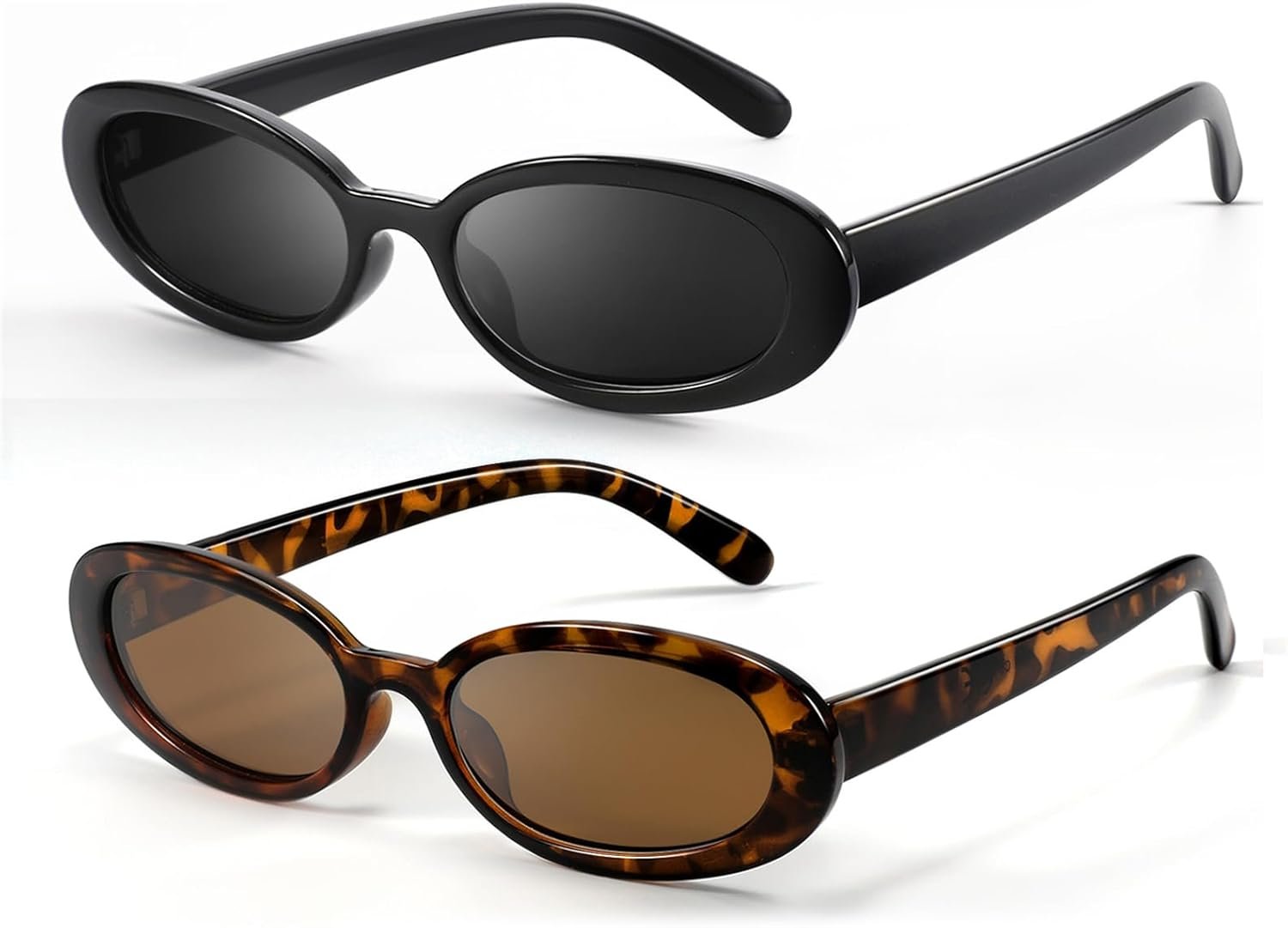 DANAMY Sunglasses Womens Retro Oval Sunglasses for Women Men Fashion Small Oval Sun Glasses 90s Vintage Driving Shades