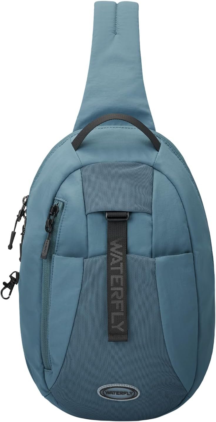 WATERFLY Small Crossbody Sling Backpack: RFID Blocking Anti Theft Sling Bag Travel Daypack Man Woman