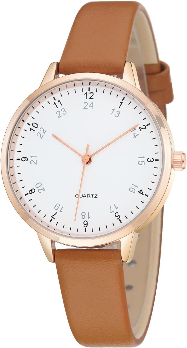Women’s Dainty Analog Leather Dress Watch for Small Wrists, Ladies Waterproof Watches for Women, Reloj para Mujer