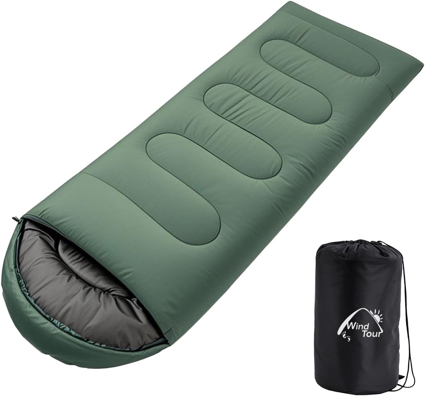 Wind Tour 3 Season Lightweight Waterproof Sleeping Bag Indoor & Outdoor for Hiking Backpacking Camping Traveling