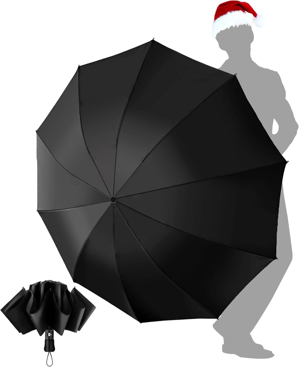 Travel Compact Umbrella Windproof – Portable Automatic Umbrellas for Rain, Inverted Folding Umbrella for Men and Women