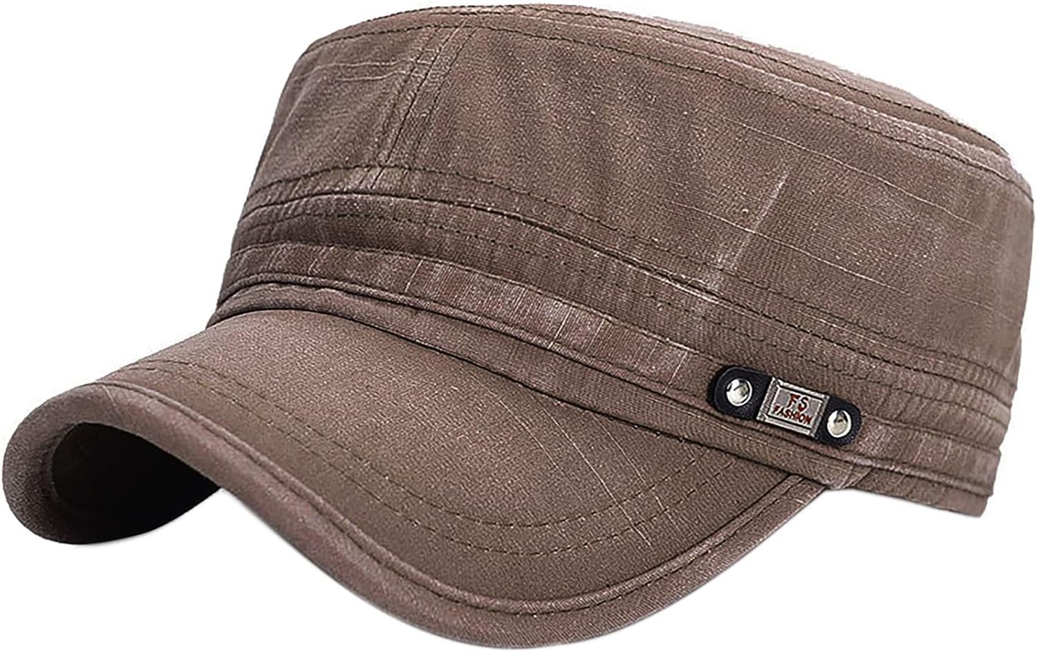 Unisex Cadet Army Cap Adjustable Flat Top Cap Washed Cotton Military Hat Baseball Cap