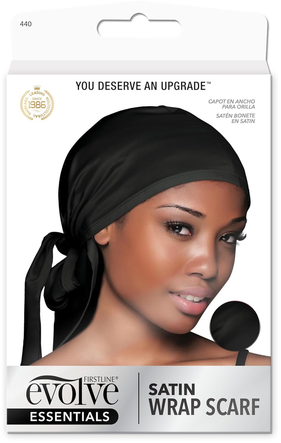 Evolve Satin Wrap Scarf, Black