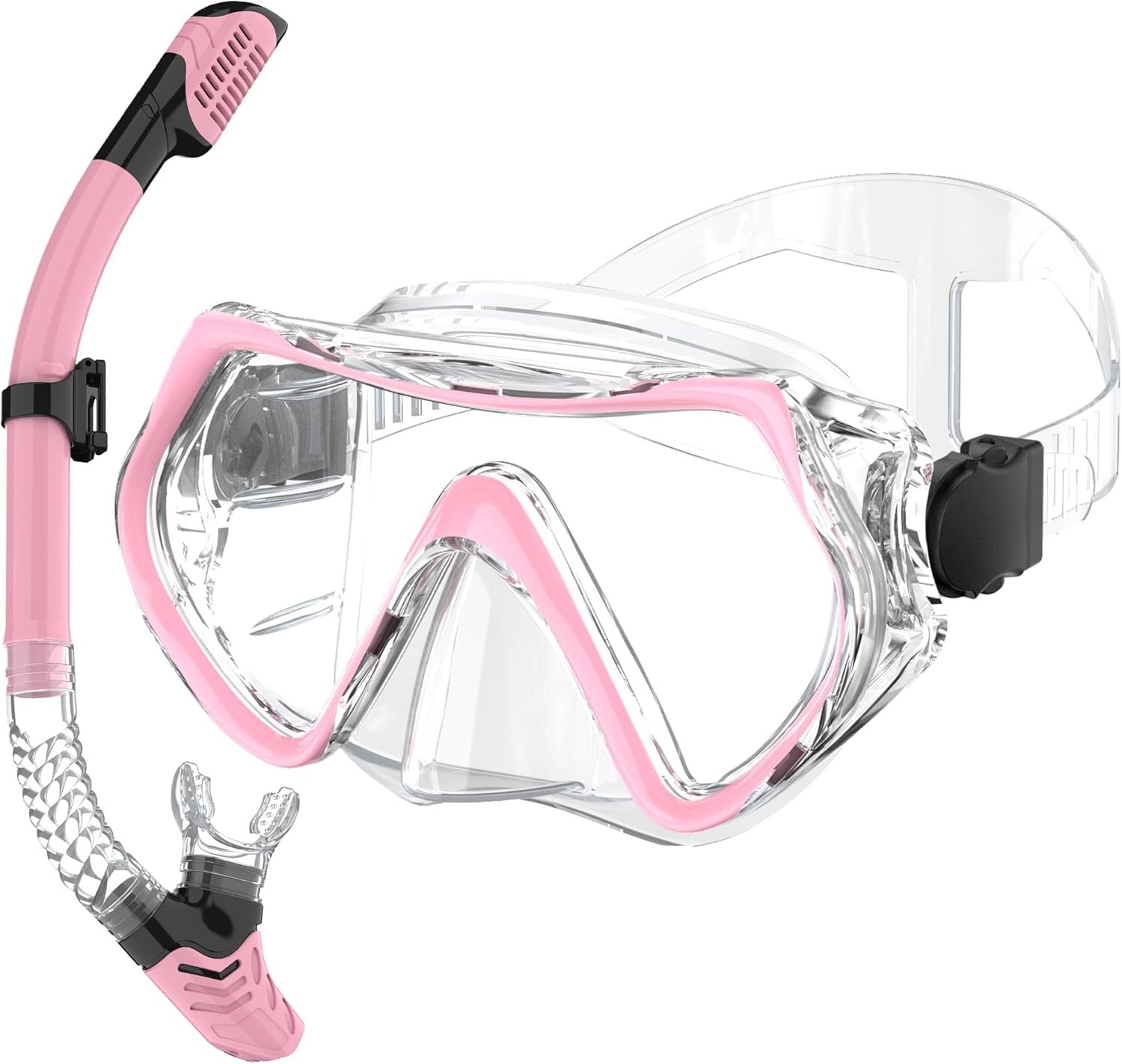 Snorkeling Gear, Dry Snorkel Set180° Panoramic Wide View,Anti-Fog Scuba Diving Mask, Professional Snorkeling Gear for Free Breathing, Swimming, Diving