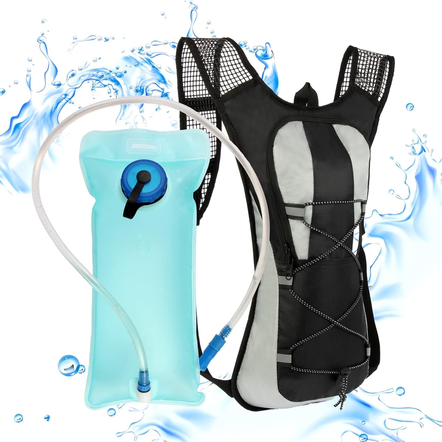 Hydration Pack Backpack, Water Backpack with 2L Water Bladder, Water Backpack for Hiking, Insulated Hydration Backpack, Suitable for Cycling, Running, Rock Climbing and Other Outdoor Activities