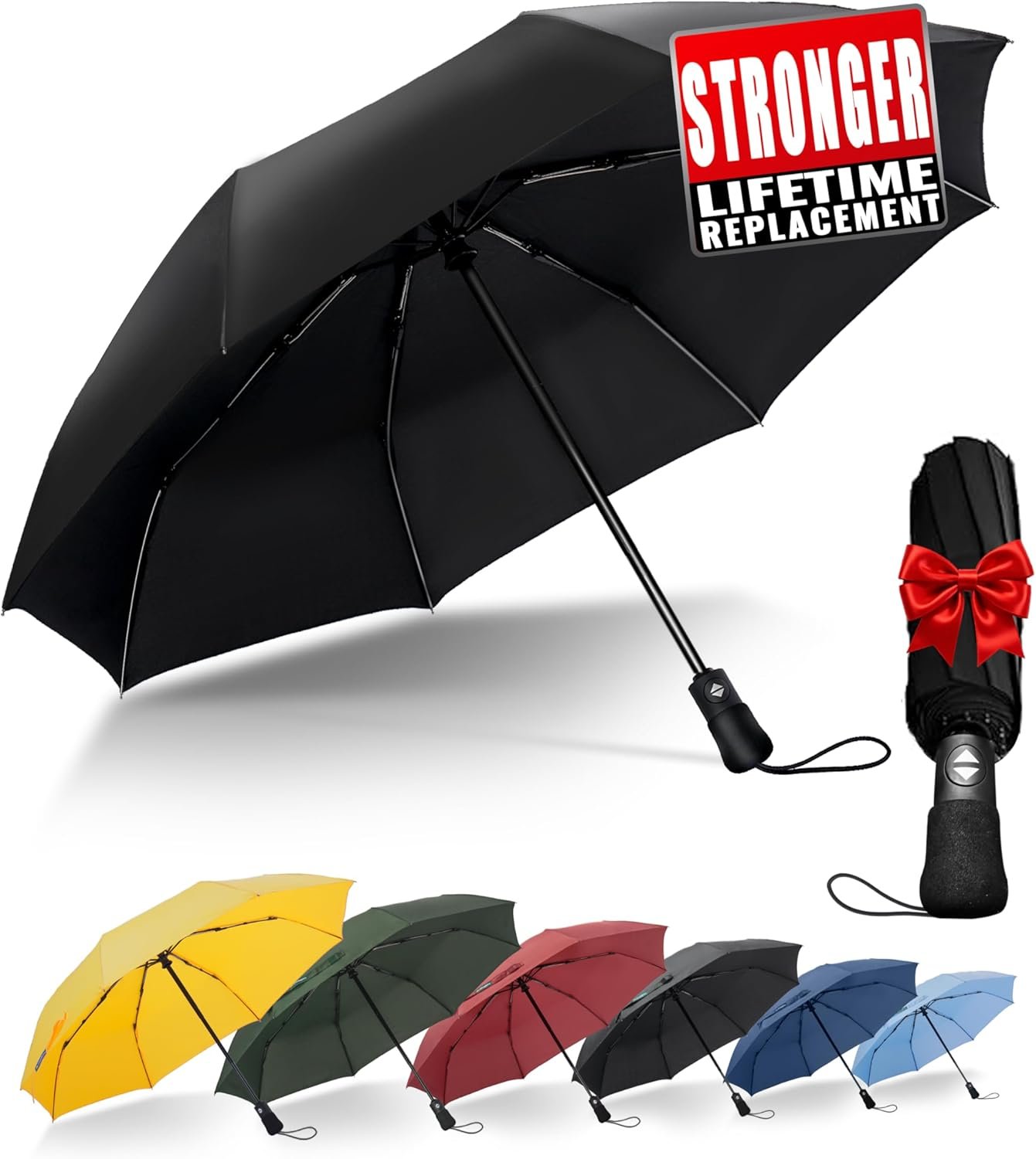 Travel Compact Umbrella Windproof – Portable Automatic for Rain, Folding Umbrella for Men and Women, Portable 210T Fabric