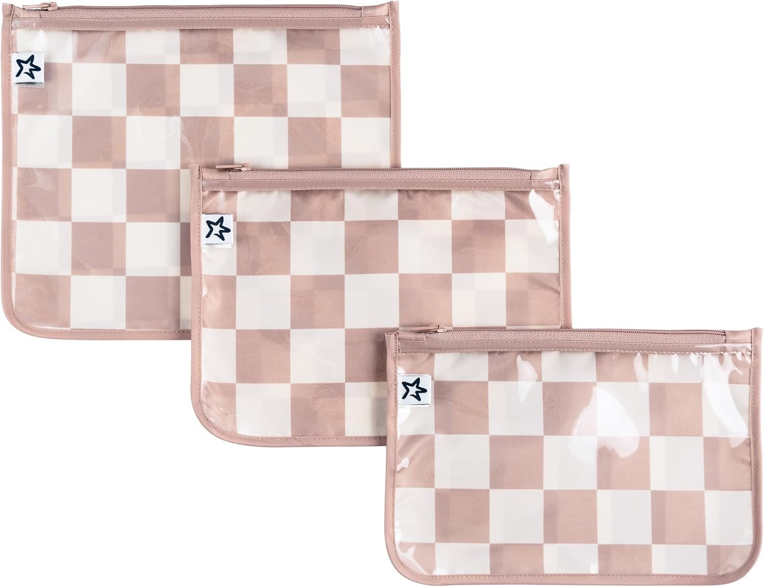 Tiny Twinkle Diaper Bag Organizing Pouches | Mess-Proof Clear Front Travel Organizer Bags | TSA Approved Toiletry Bag Set for Baby and Mom Essentials