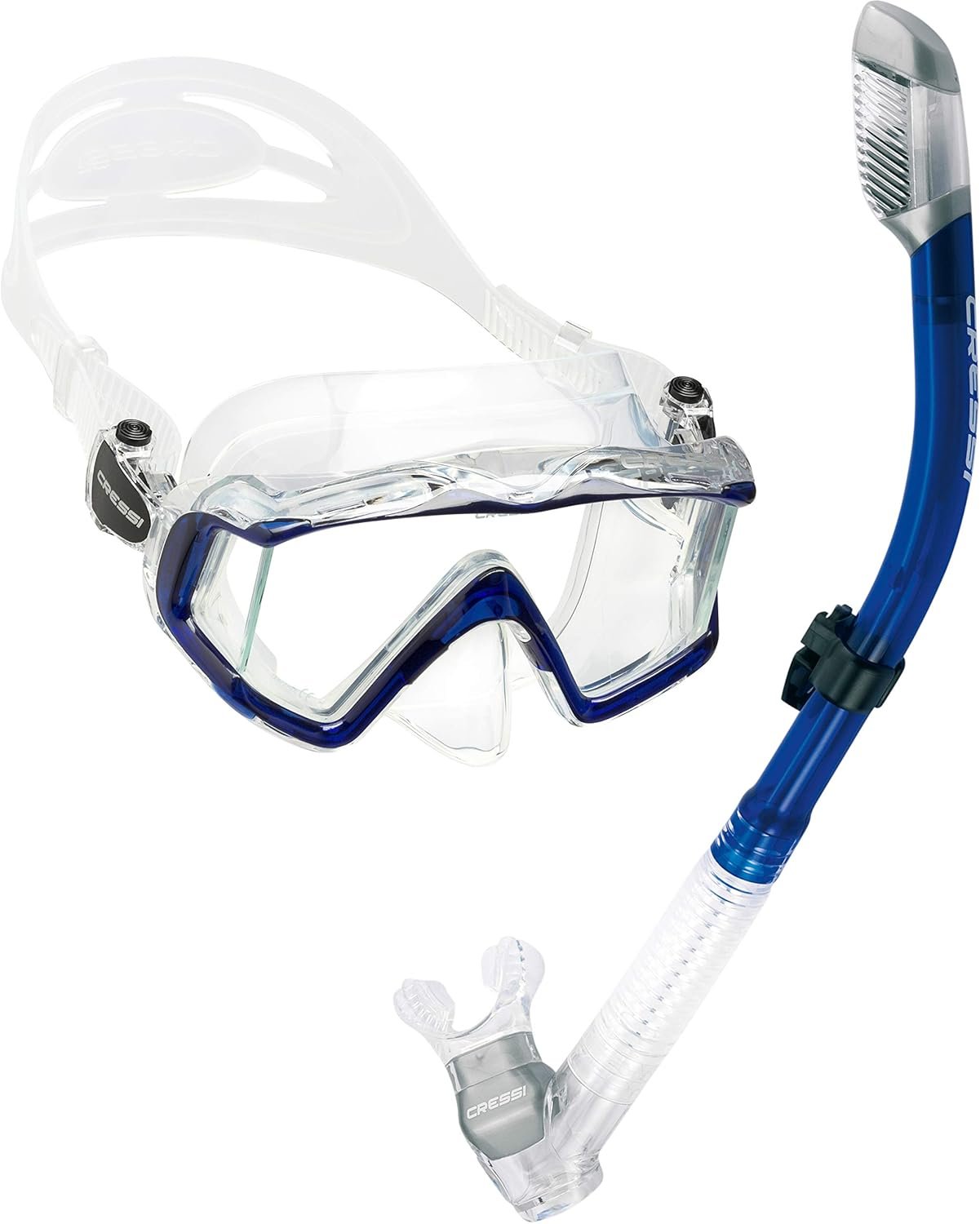 Cressi Panoramic Wide View Mask & Dry Snorkel Kit for Snorkeling, Scuba Diving – Pano 3 & Supernova Dry: Designed in Italy