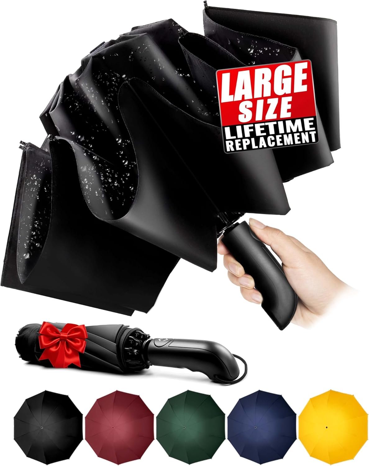 Conlun Travel Inverted Umbrella Compact Windproof- Automatic reverse Umbrellas for Rain – Folding Portable 10 Ribs Large Umbrella