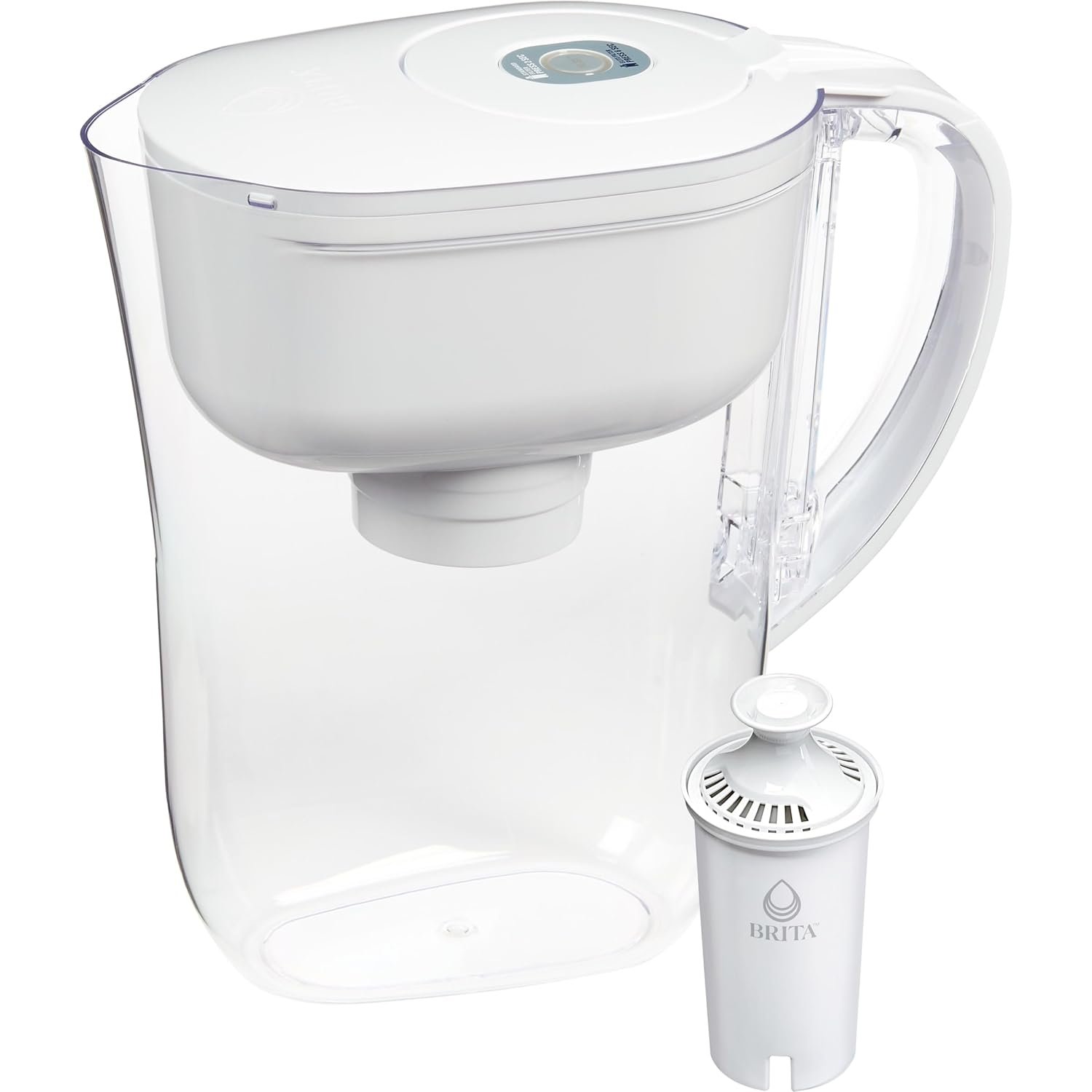 Brita Metro Water Filter Pitcher with SmartLight Change Indicator, BPA-Free, Replaces 1,800 Plastic Water Bottles a Year, Lasts Two Months, Includes 1 Filter, Small – 6-Cup Capacity, White