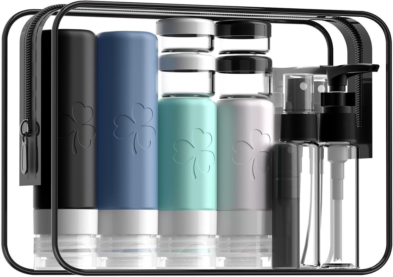 INSFIT 23 Pack Travel Bottles for Toiletries, TSA Approved Silicone Travel Size Toiletries with Toiletry Bag, BPA Free Leak Proof Refillable Travel Essentials for Liquids Shampoo Conditioner Lotion