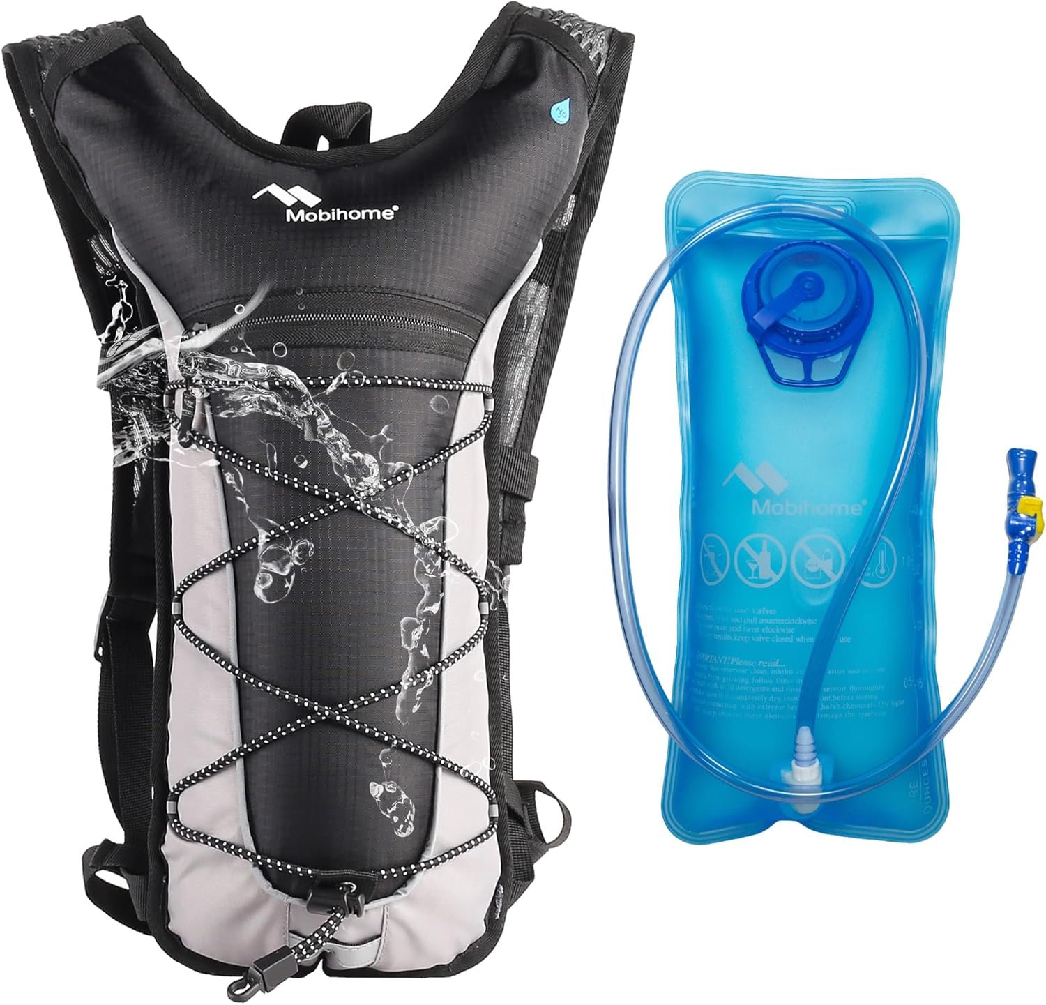 Hydration Backpack & 2L Leak Proof Water Hydration Bladder,Lightweight Running Backpack & Hydration Pack, Running, Hiking, Cycling, Climbing,Skiing for Men Women & Kids, Airflow Camel Pack