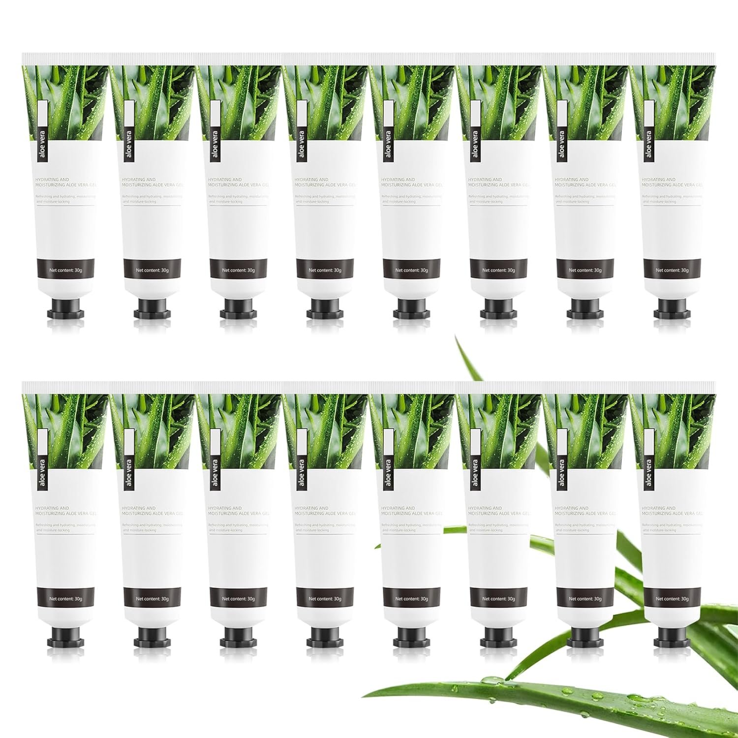 16PCS Aloe Vera Gel for Face,Hydrating Organic Aloe Vera Gel,Instant Cooling,Refreshing After Sun Care Lotion,Travel Size After Sun Care Lotion for Face and Body,All Skin Types, 1.05 Oz