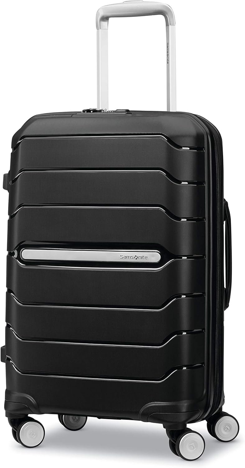 Samsonite Freeform Hardside Carry-On Luggage with Spinner Wheels – Hardshell Suitcase – TSA, Airline-Approved – Expandable Hard Shell, Smooth Rolling Wheels for Lightweight Travel – Black