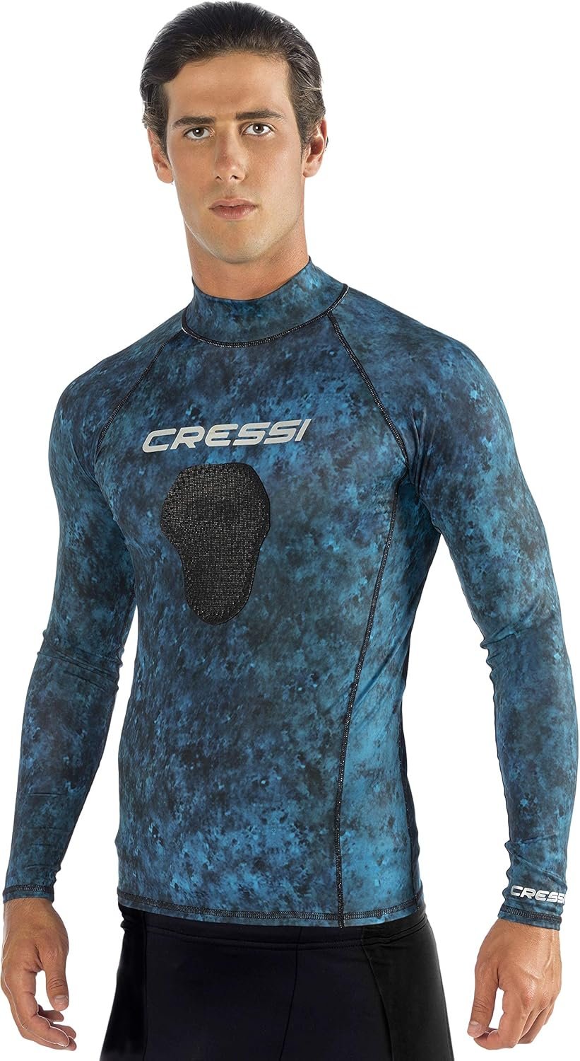 Cressi Camouflage Rash Guard for Scuba Diving Videomakers and Spearfishing – Crew-Neck- get the Hunter equipment