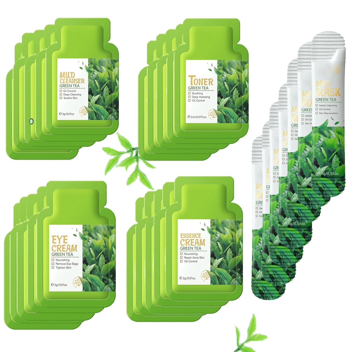 Travel Skincare Set, 50 Pcs Mini Travel Size, Outdoor Travel Kit Includes Facial Cleanser, Toner, Eye Cream, Face Cream, Mud Mask, Skin Care Set for Teens Men Women