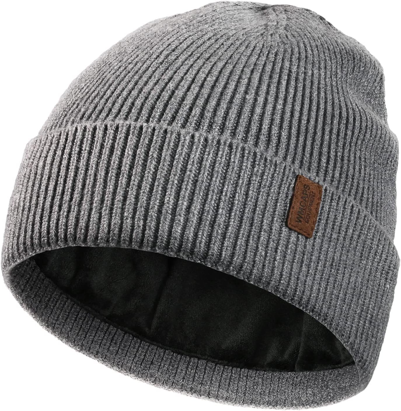 Wmcaps Winter Beanie for Men Women, Fleece Lined Beanie Soft Warm Knit Hat Ski Stocking Cuffed Cap
