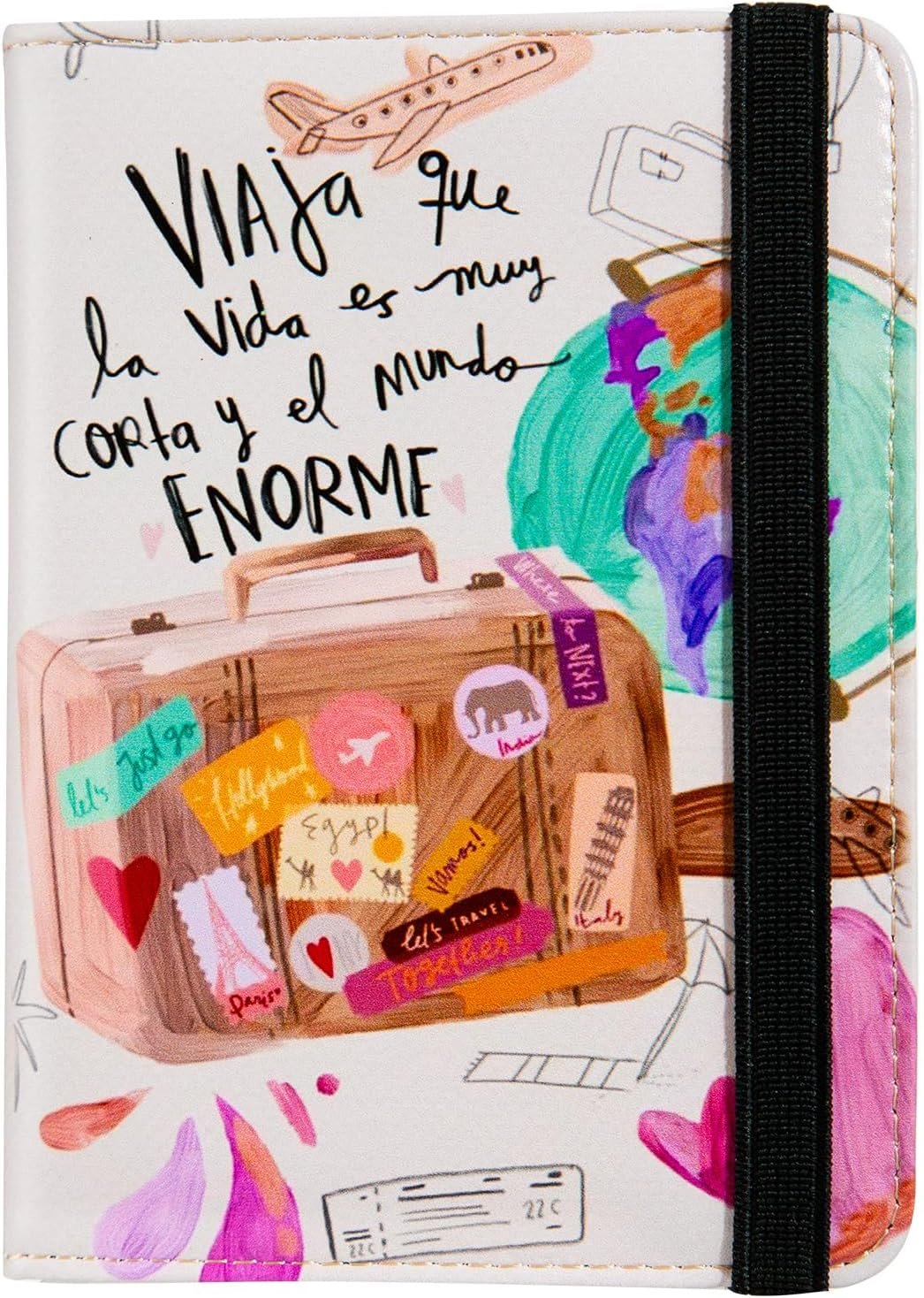 Pink Passport Holder,Cute Passport Cover,Travel Wallet with Credit Card Slots Rfid passport Wallet Waterproof Documents Organizer Women Men (The Traveler)