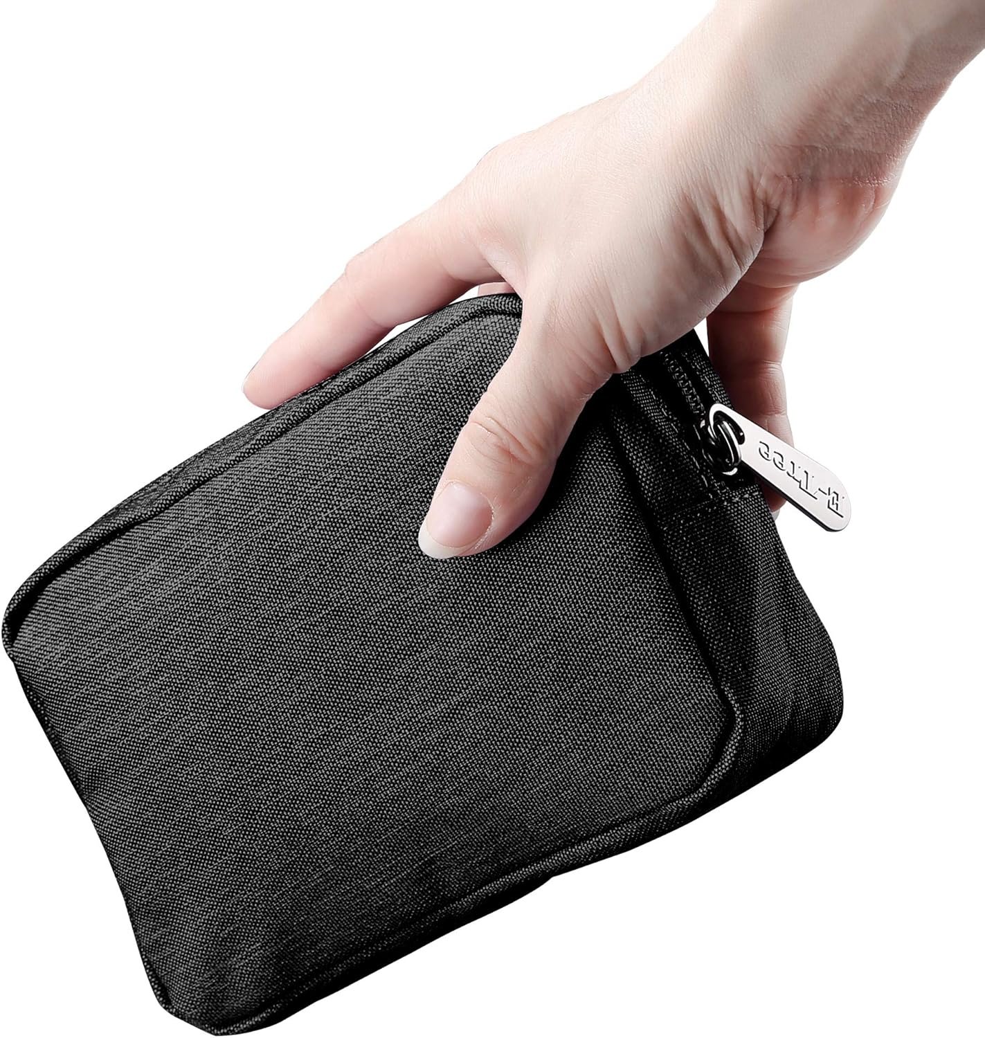 E-Tree Cute Small Pouch, Makeup Cosmetic Bag,Make up Bag for Purse,Toiletry Zipper Pouch,Tech Bag,Electronic Organizer Travel Case,Storage Pouches for Organization Black